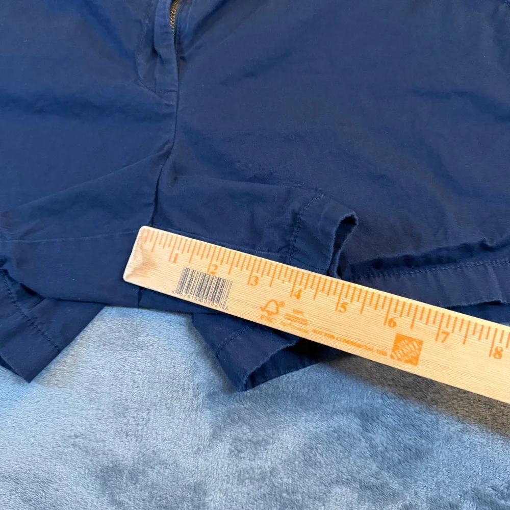 J Crew‎ Chino Shorts Navy Blue Women Size 14 Broken In Cotton Casual 36x5